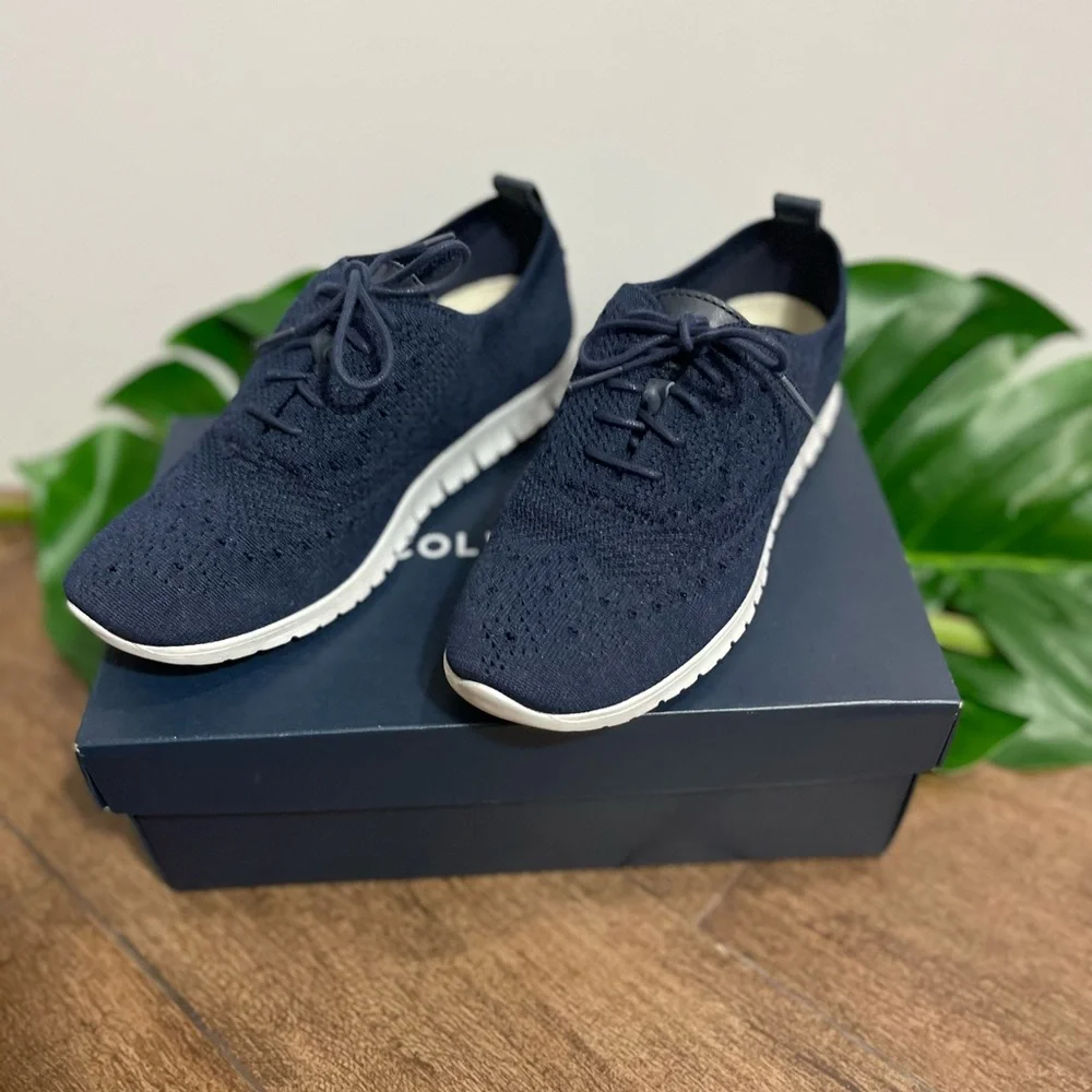 Come Hans ZeroGrand stitch-light Navy Blue oxfords Size 6.5 - Picture 3 of 8